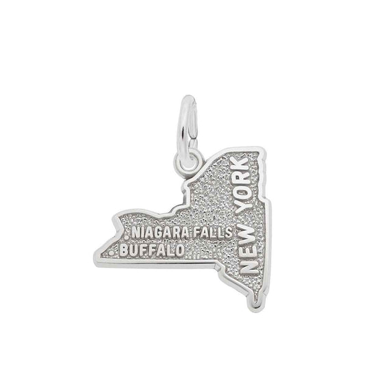 Buffalo Niagara Falls Charm in Sterling Silver