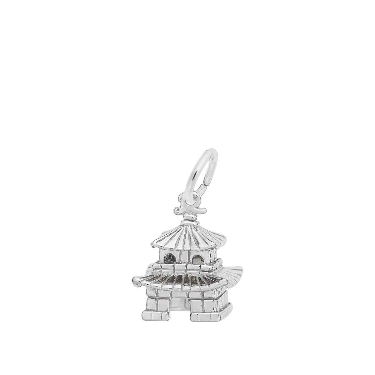 Oriental Temple Charm in Sterling Silver