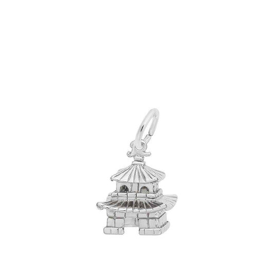 Oriental Temple Charm in Sterling Silver