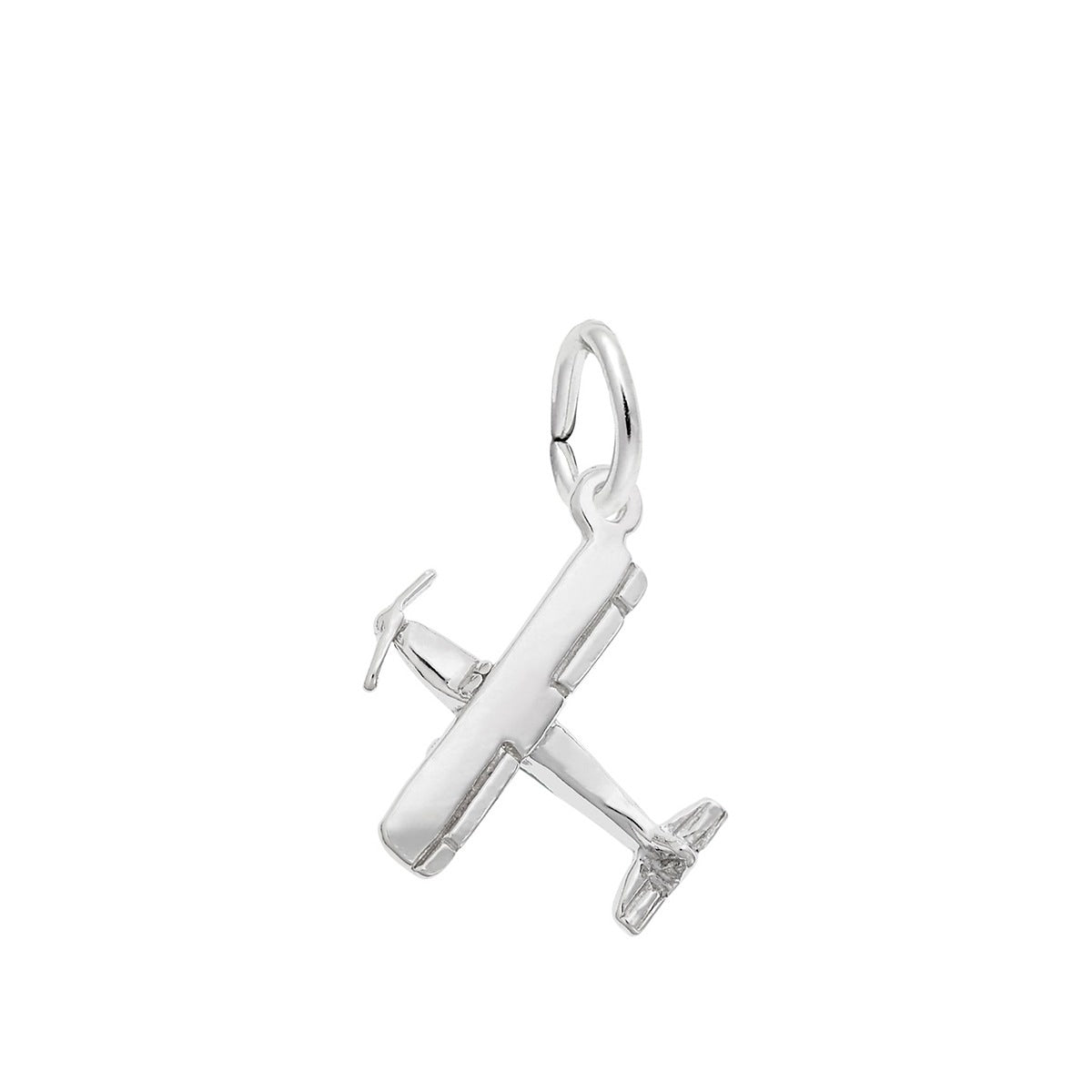 High Wing Airplane Charm Sterling Silver