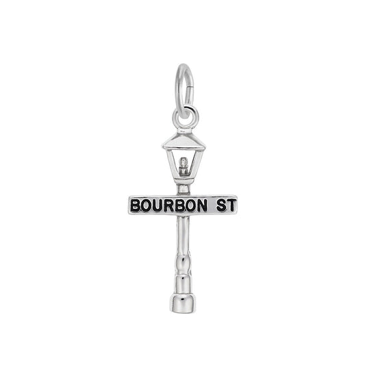 Bourbon St Lamp Post Charm Sterling Silver