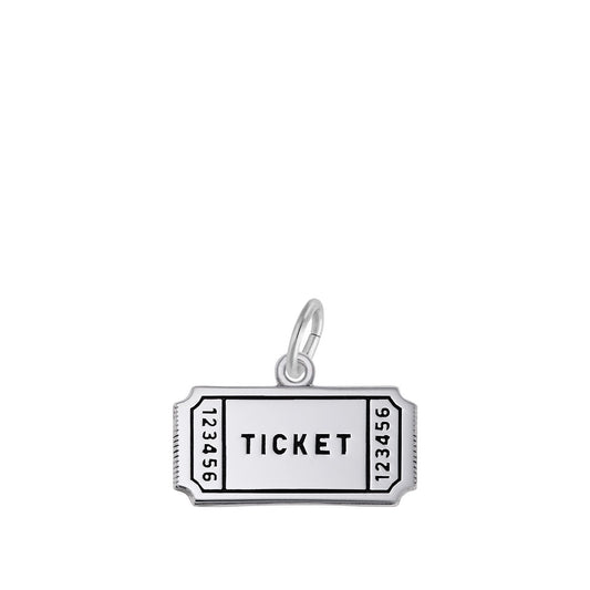 Movie Ticket Charm Sterling Silver