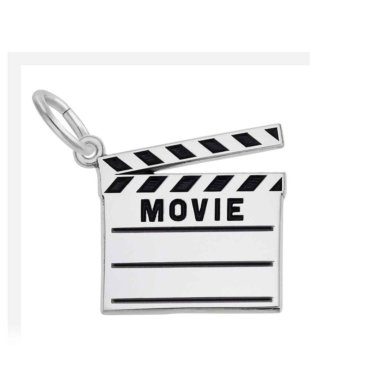 Movie Clap Board Charm in Sterling Silver