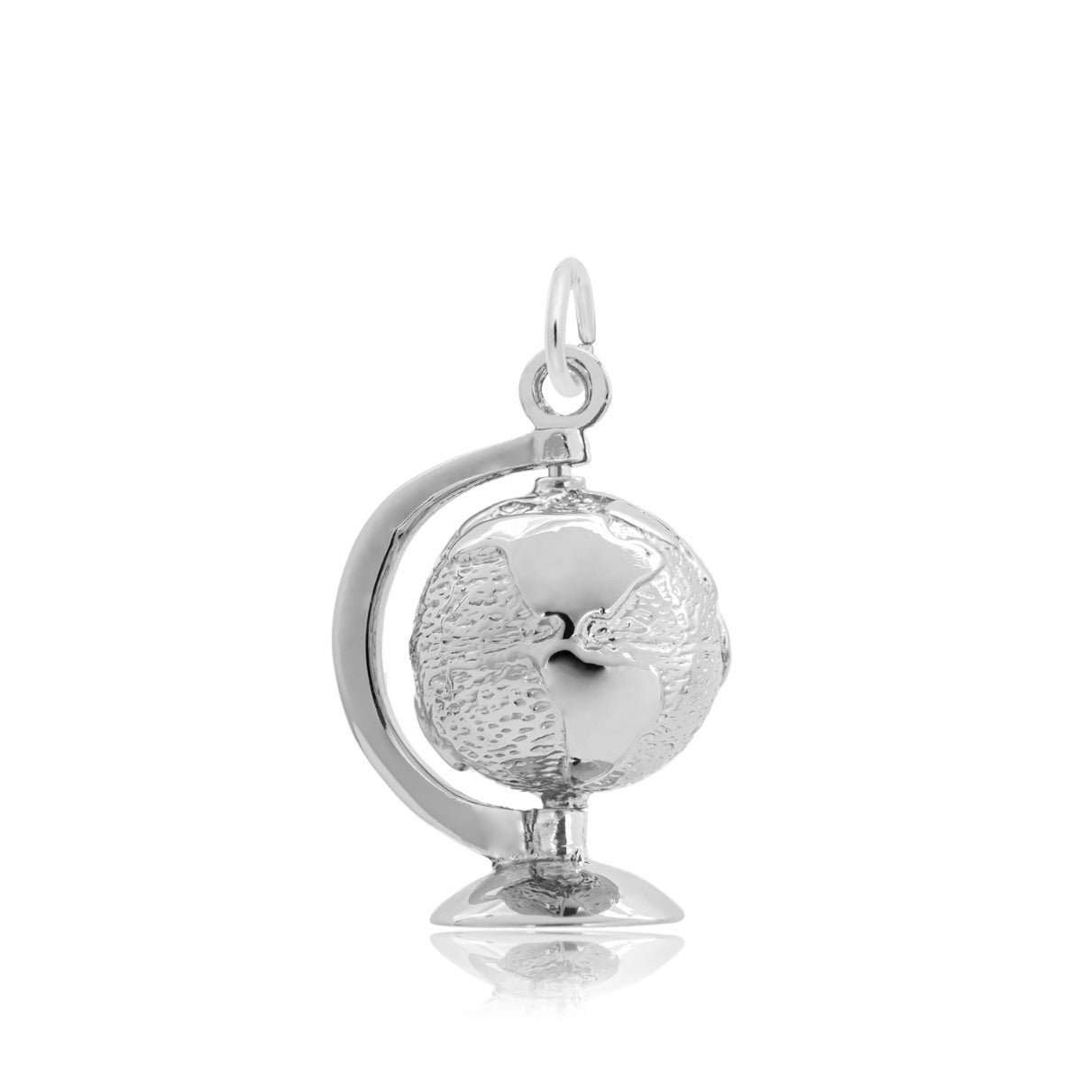 Globe Charm in Sterling Silver
