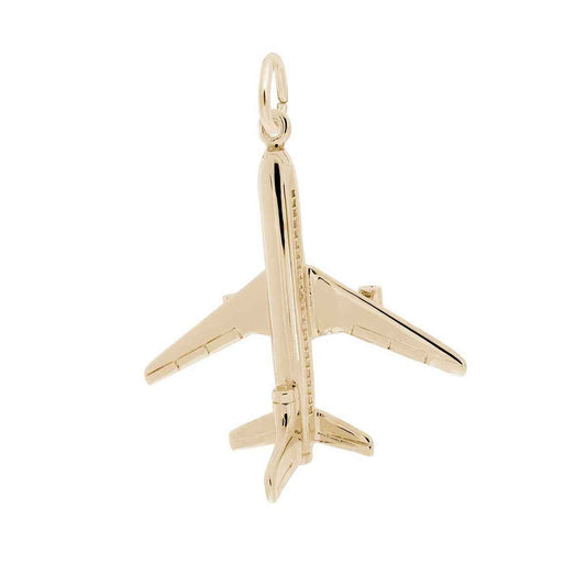 Airplane Charm in 14K Yellow Gold