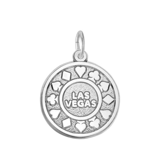 Las Vegas Poker Chip Charm in Sterling Silver