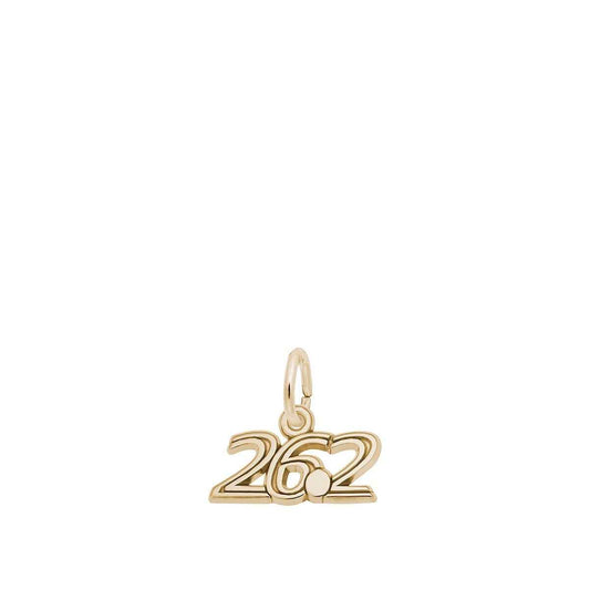 Marathon 26.2 Plain Charm in 14K Yellow Gold