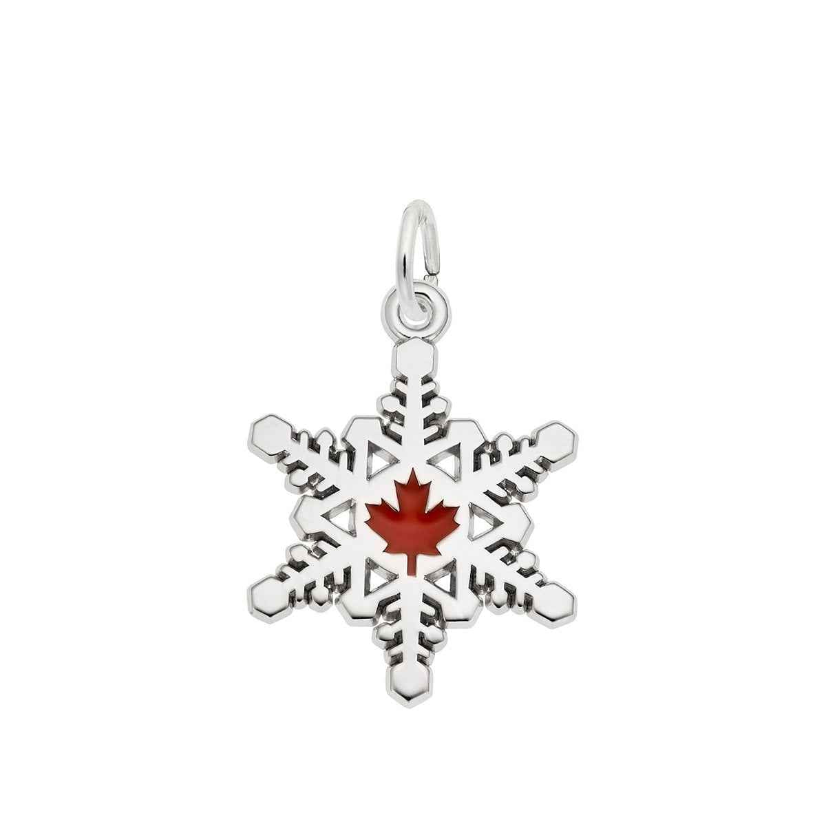 Canadian Snowflake Charm in Sterling Silver
