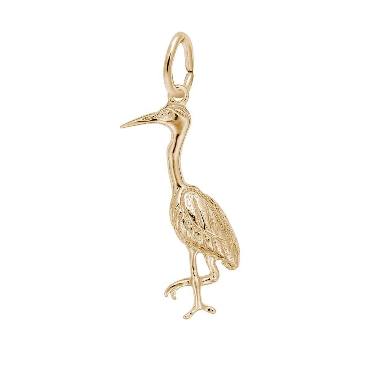 Heron Charm in 14K Yellow Gold