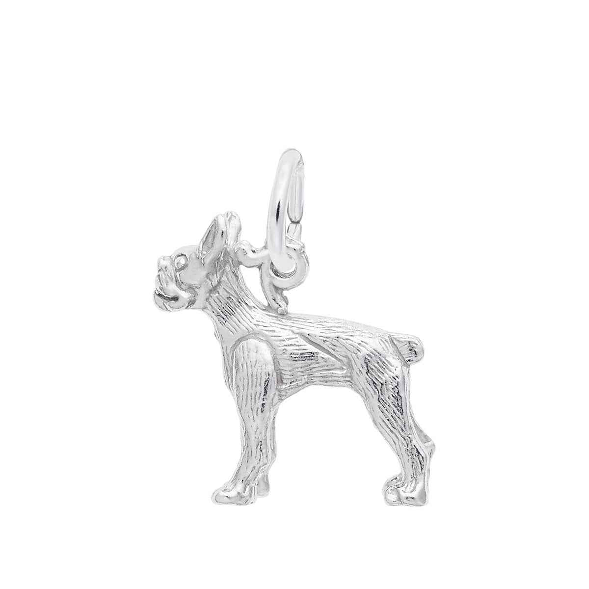 Boston Terrier Charm in Sterling Silver