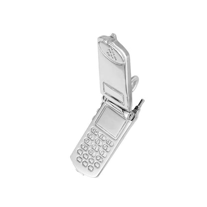 Flip Phone Charm in Sterling Silver