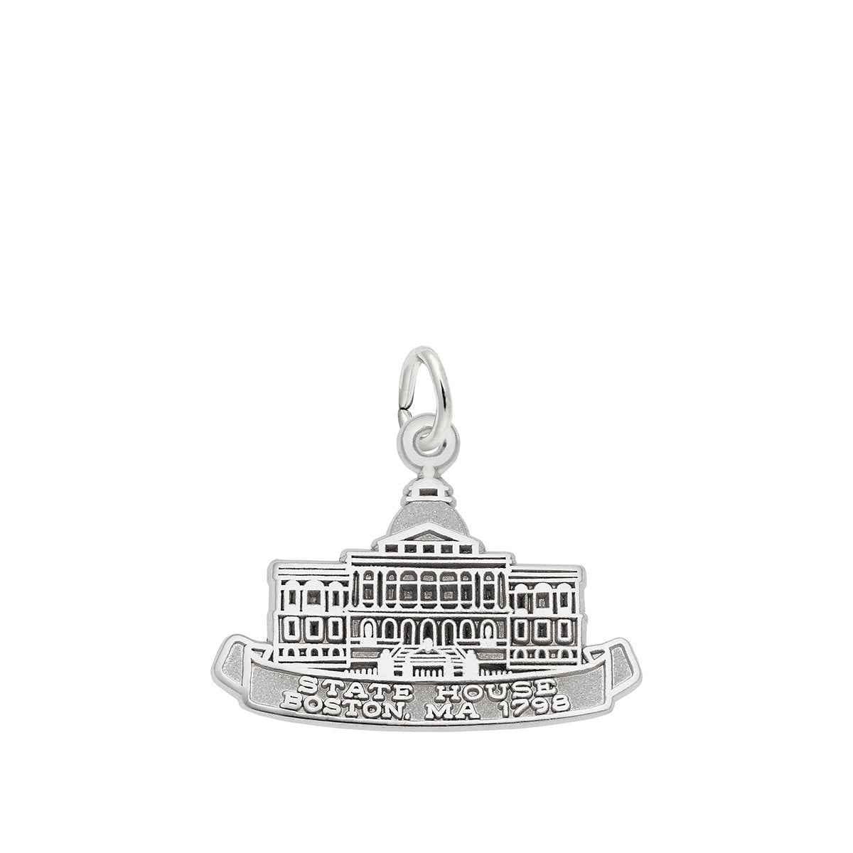 Boston State House Charm in Sterling Silver