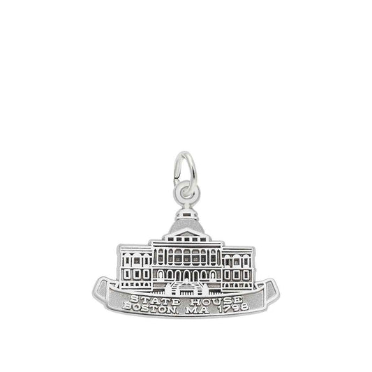 Boston State House Charm in Sterling Silver