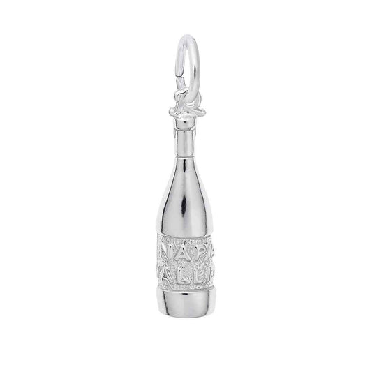 Napa Valley Wine Bottle Charm in Sterling Silver