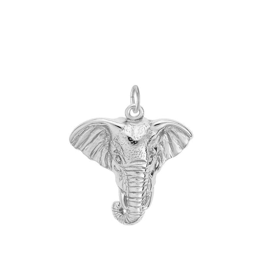 Elephant Head Charm in Sterling Silver