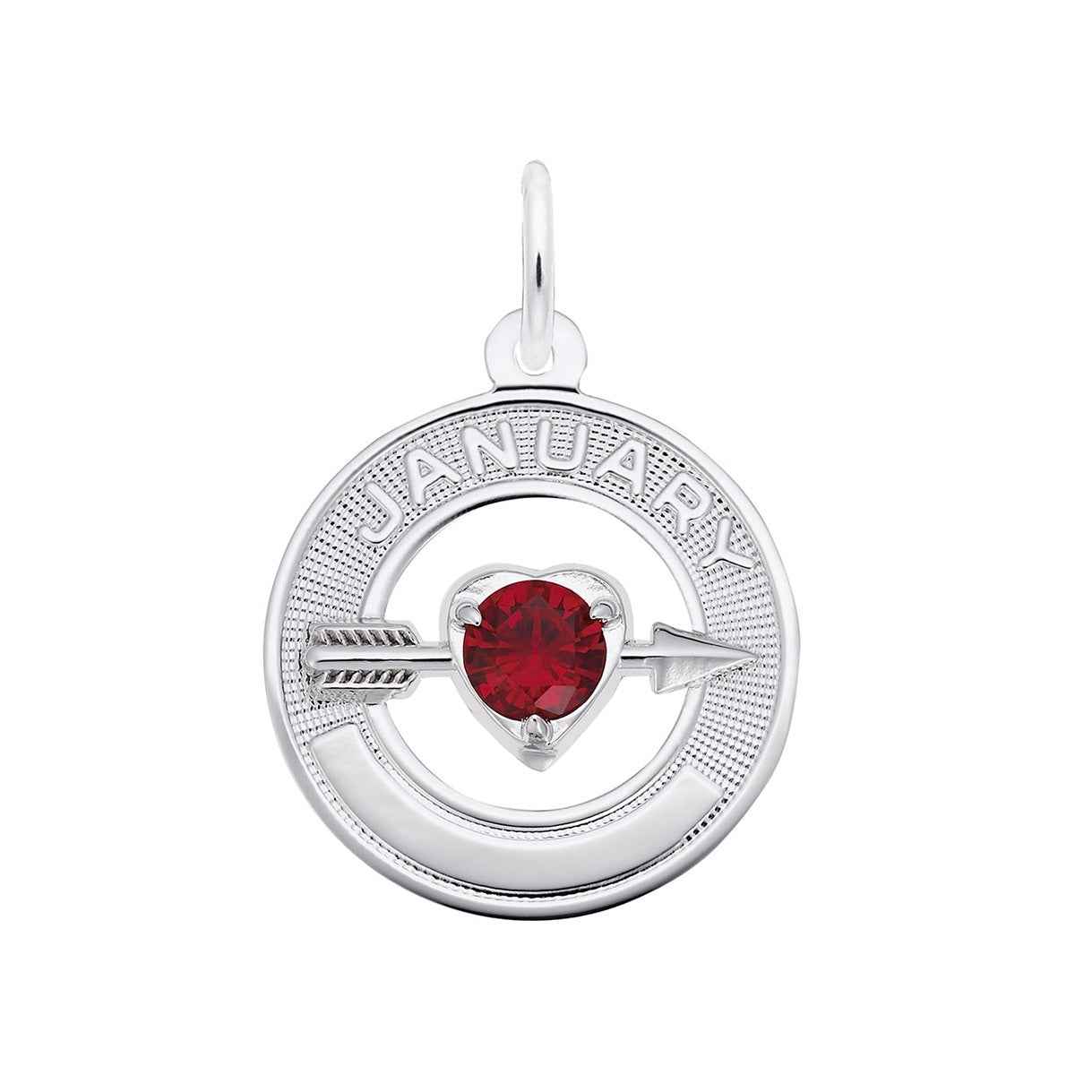 January Birthstone Charm in Sterling Silver