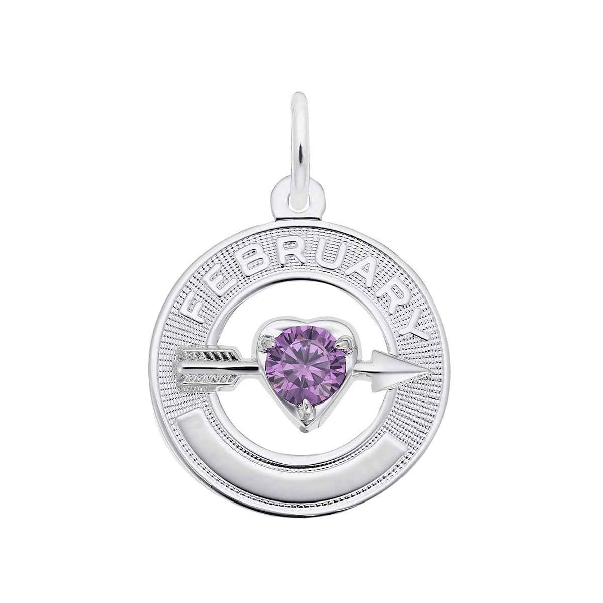 February Birthstone Charm in Sterling Silver