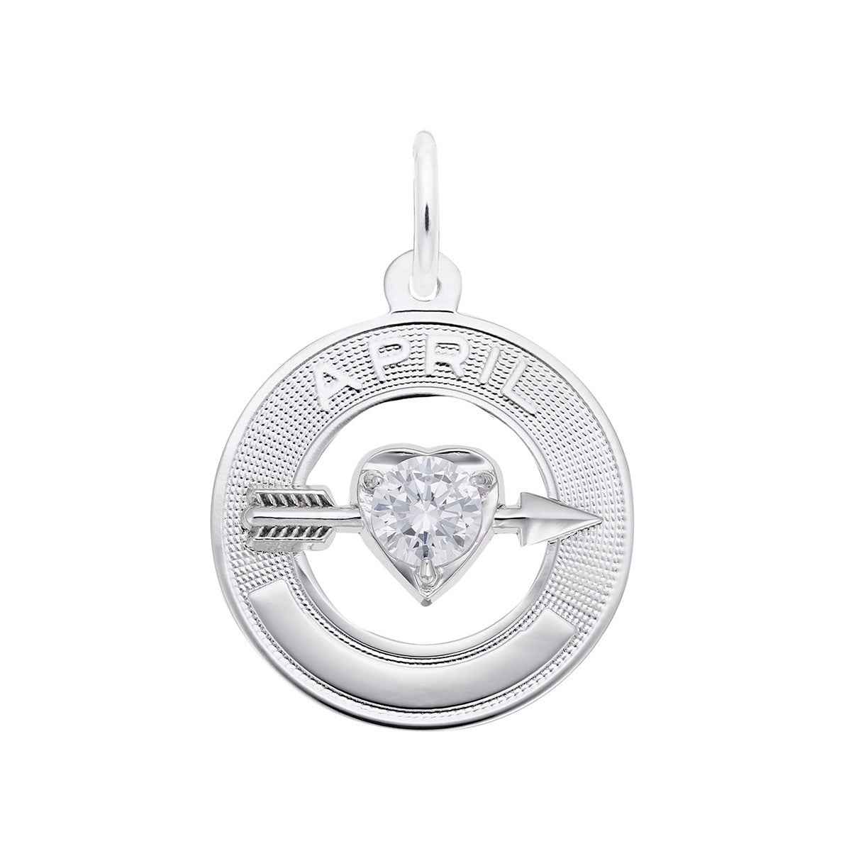 April Birthstone Charm in Sterling Silver
