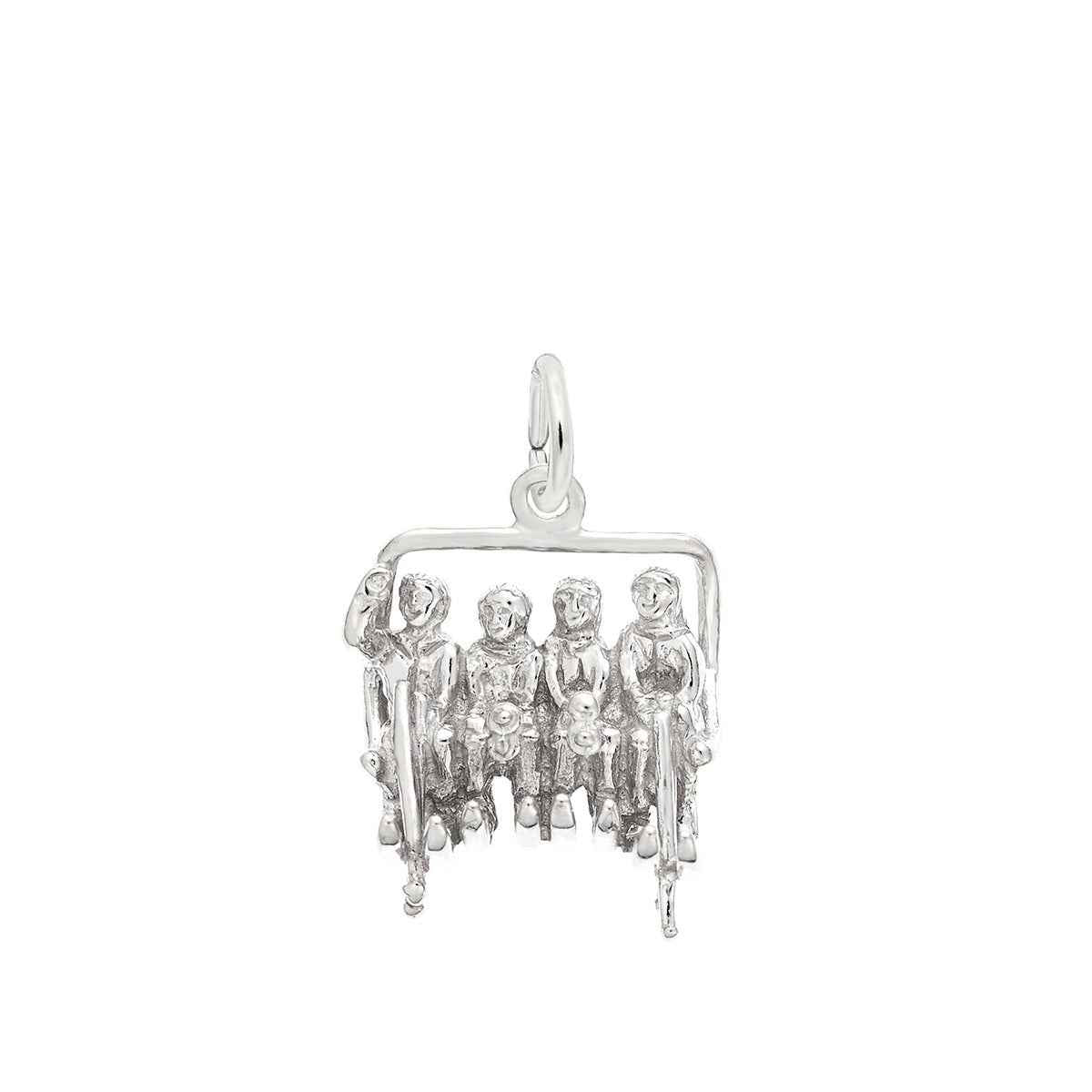 Quadchair Ski Lift Charm in Sterling Silver