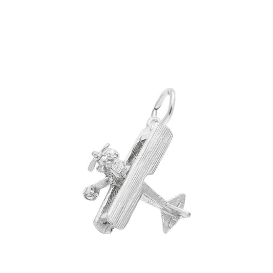 Biplane Charm in Sterling Silver
