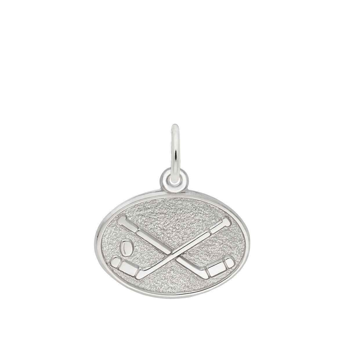 Hockey Disc Charm in Sterling Silver