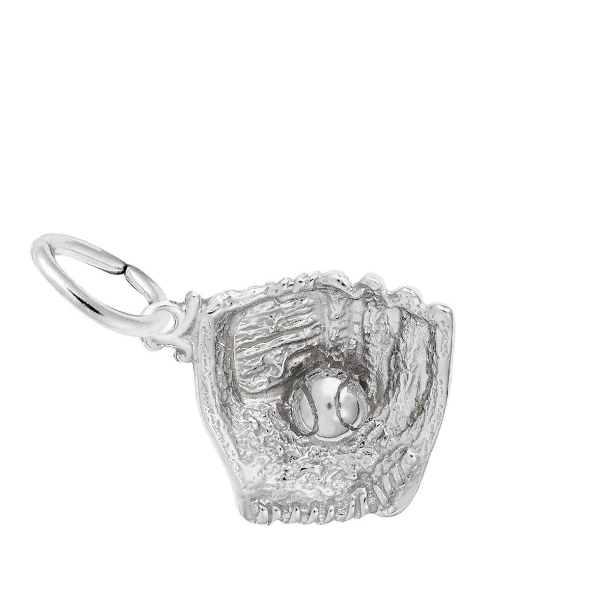 Baseball & Mitt Charm in Sterling Silver