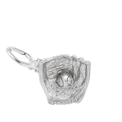 Baseball & Mitt Charm in Sterling Silver