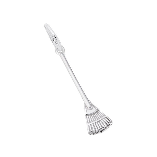 Fan Rake Charm Sterling Silver