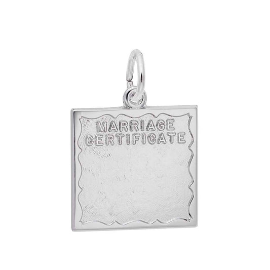 Marriage Certificate Charm in Sterling Silver