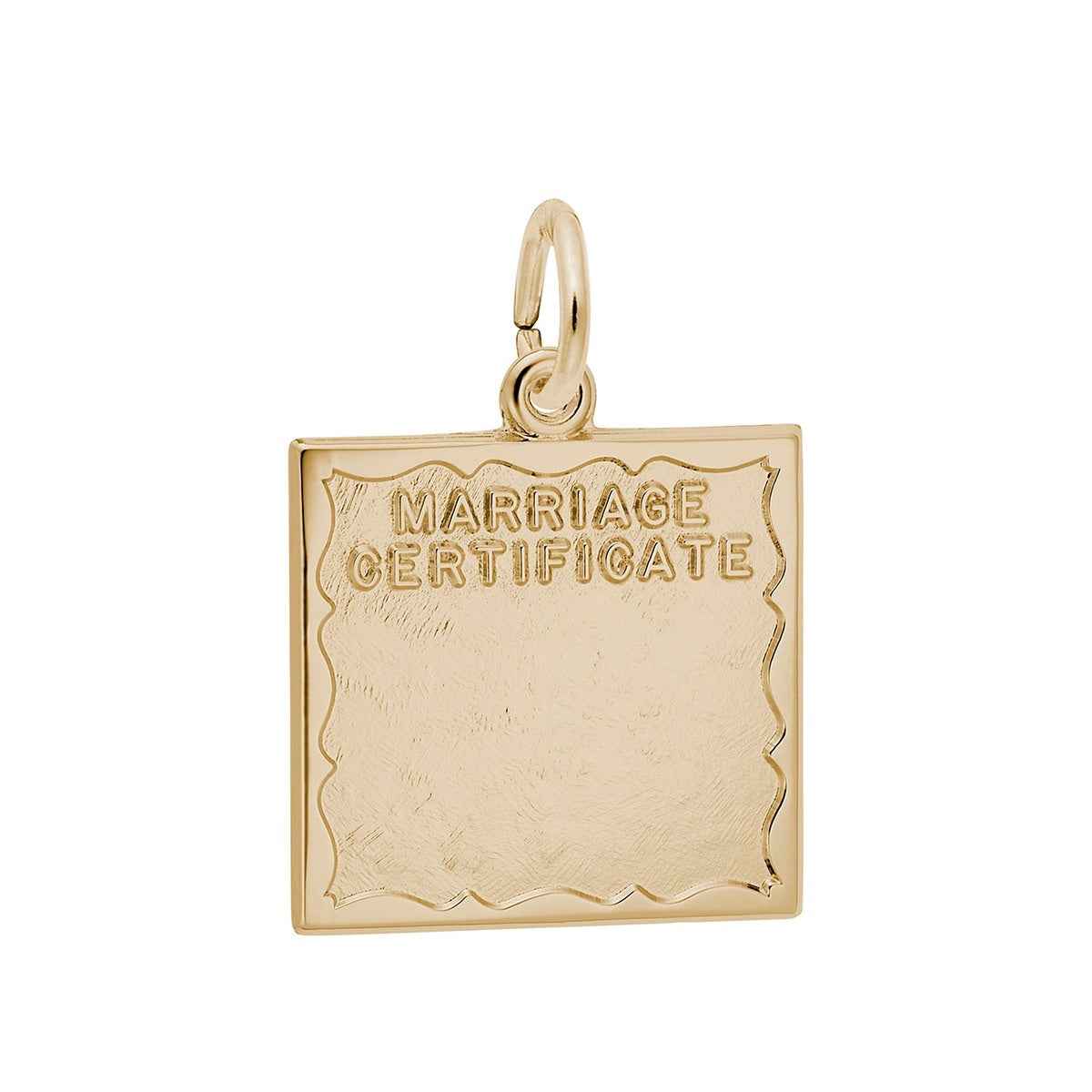 Marriage Certificate Charm in 14K Yellow Gold
