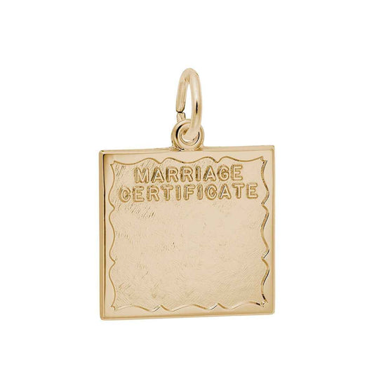 Marriage Certificate Charm in 14K Yellow Gold
