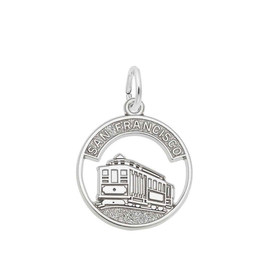 Cable Car San Francisco Charm in Sterling Silver