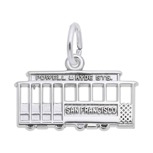 Powell & Hyde Cable Car Charm in Sterling Silver
