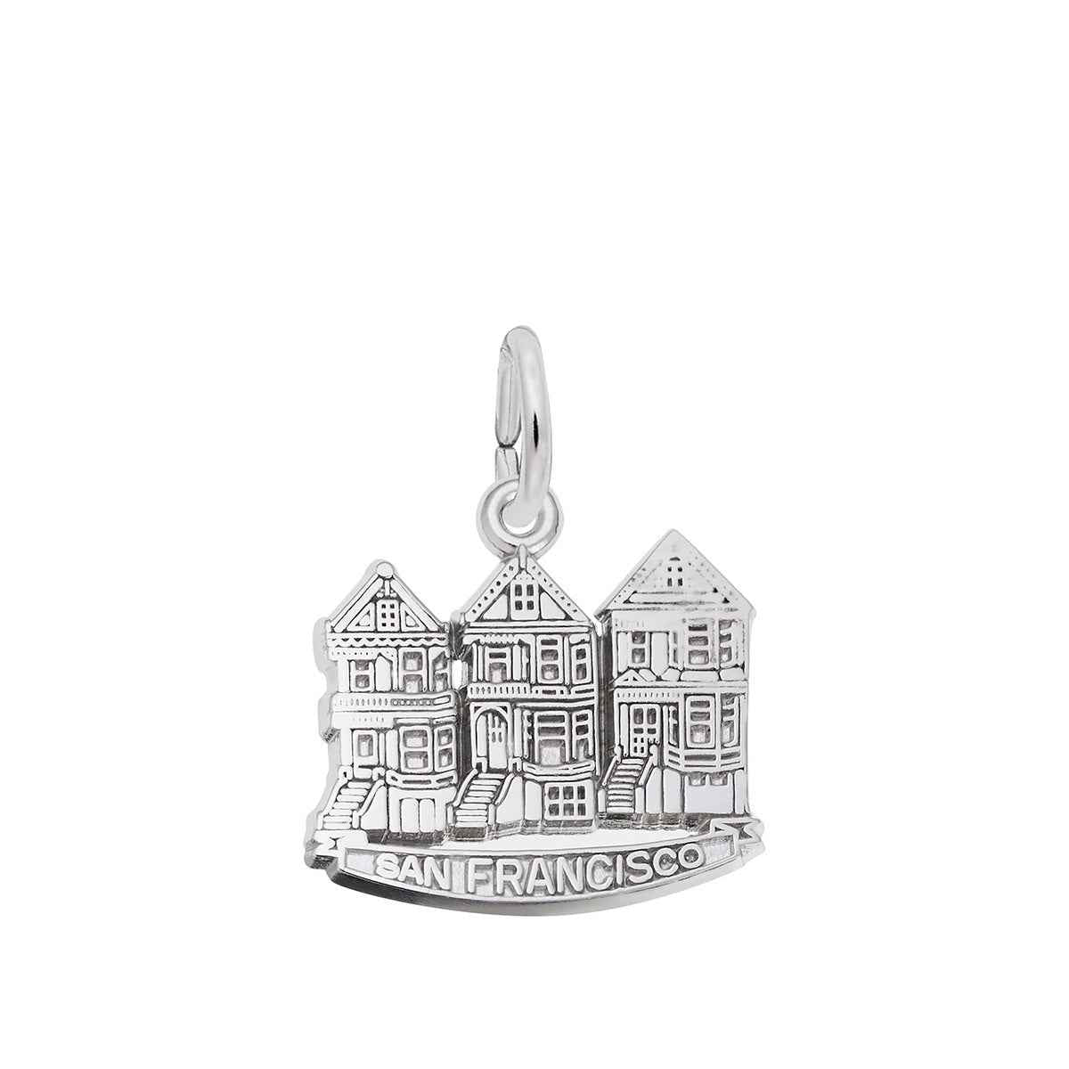 San Francisco Victorian House Charm in Sterling Silver