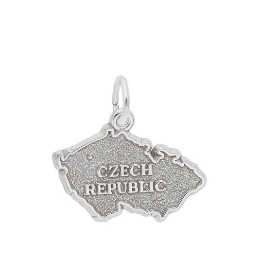 Czech Map Charm in Sterling Silver