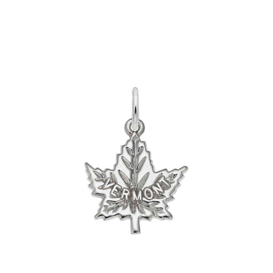 Vermont Maple Leaf Charm in Sterling Silver