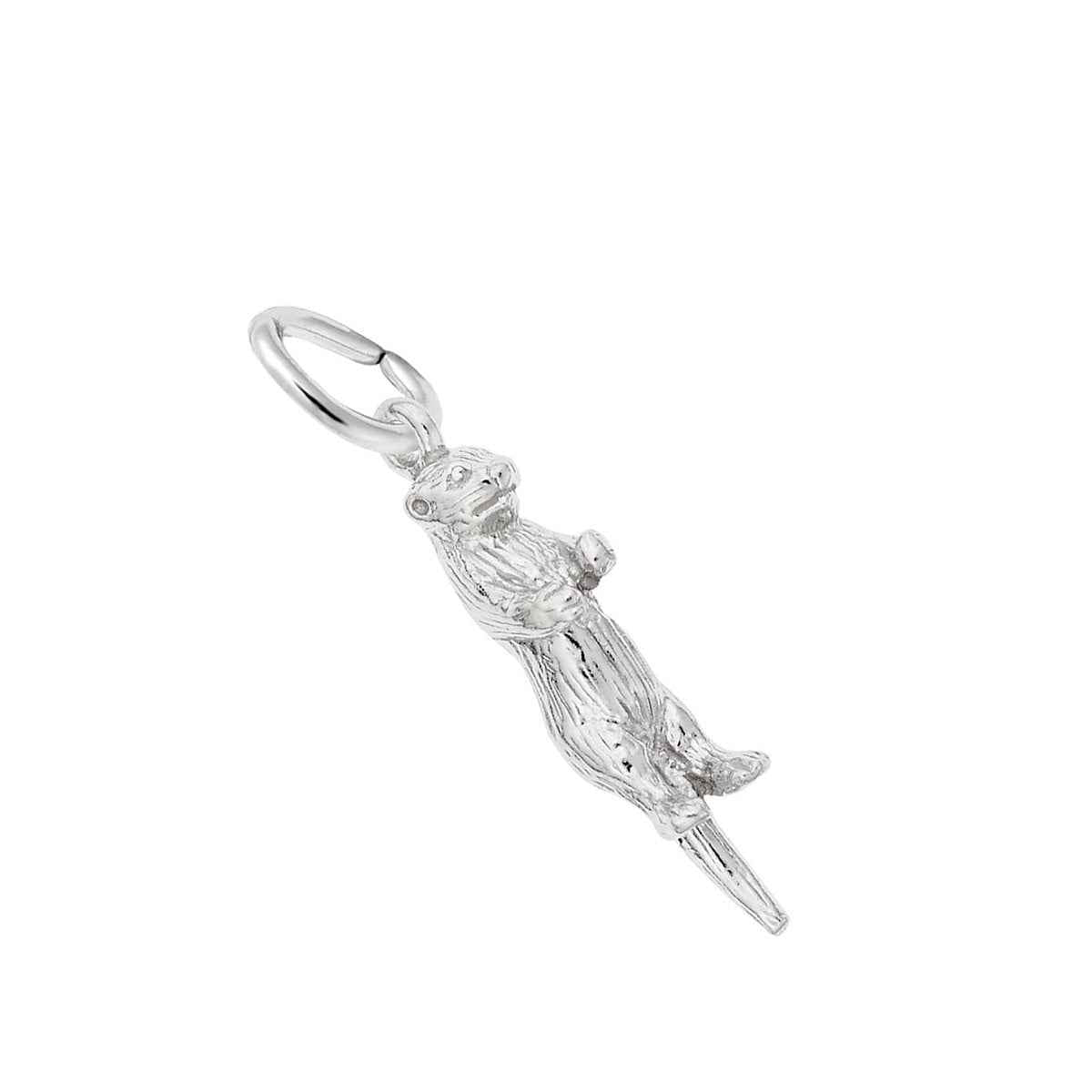 Sea Otter Charm in Sterling Silver