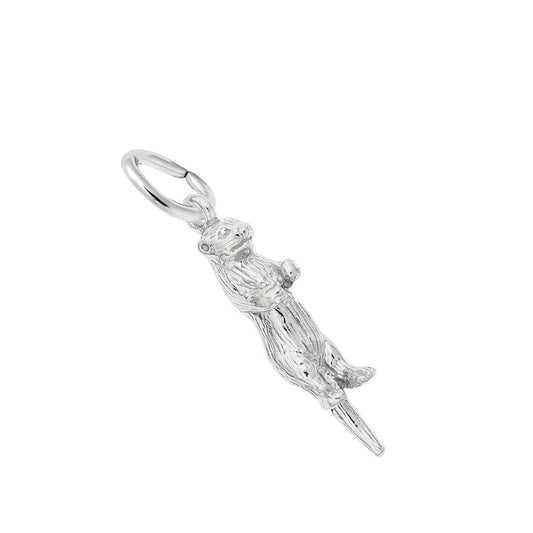 Sea Otter Charm in Sterling Silver