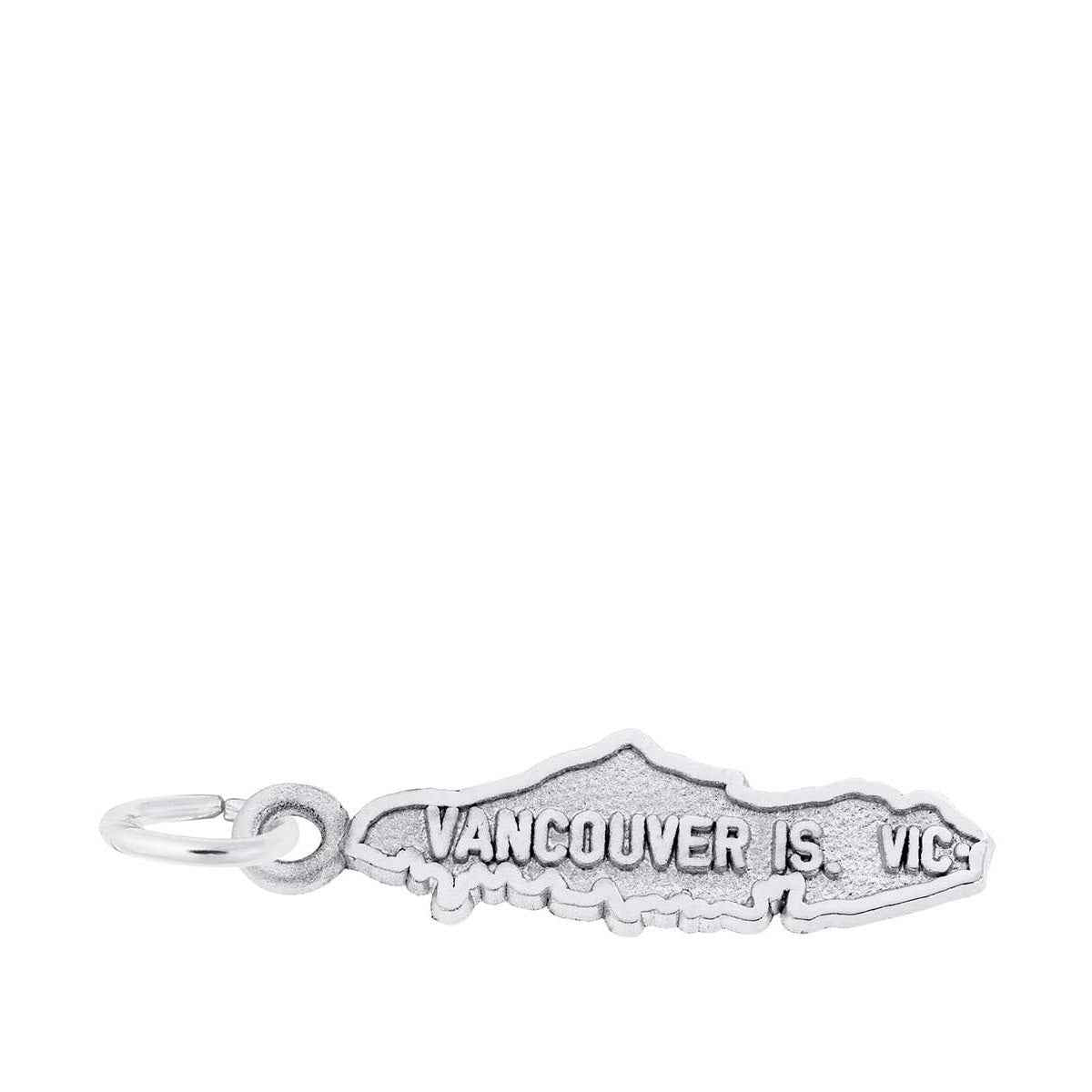Vancouver Island Map Charm in Sterling Silver