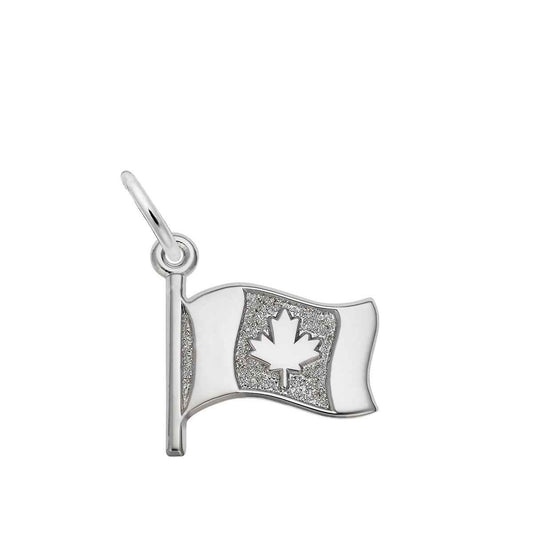 Canadian Flag Charm in Sterling Silver