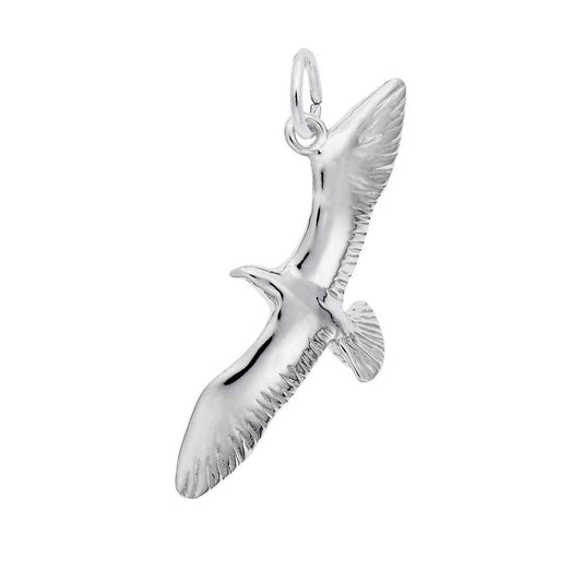 Flying Seagull Charm in Sterling Silver