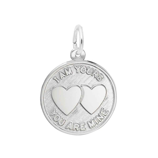 I Am Yours Hearts Charm in Sterling Silver