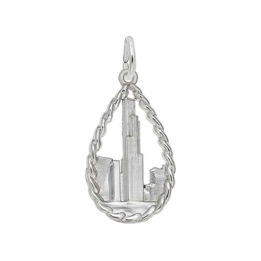 Sears Tower Charm in Sterling Silver