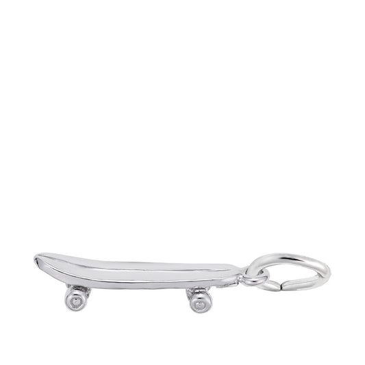 Skateboard Charm Sterling Silver