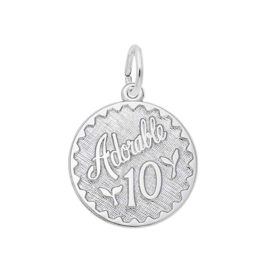 Adorable 10 Charm in Sterling Silver