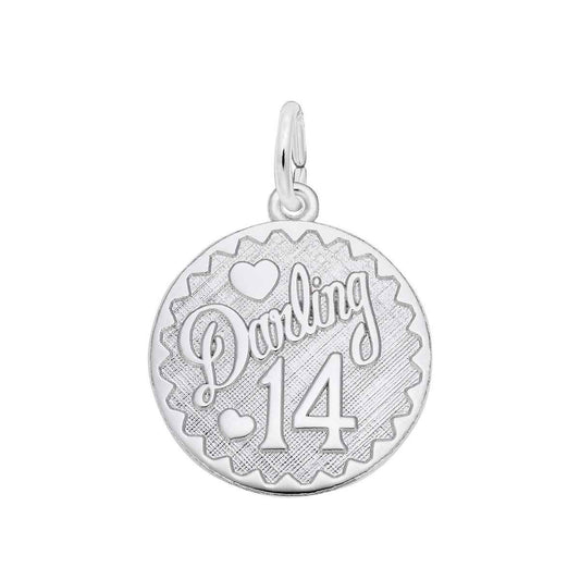 Darling 14 Charm in Sterling Silver