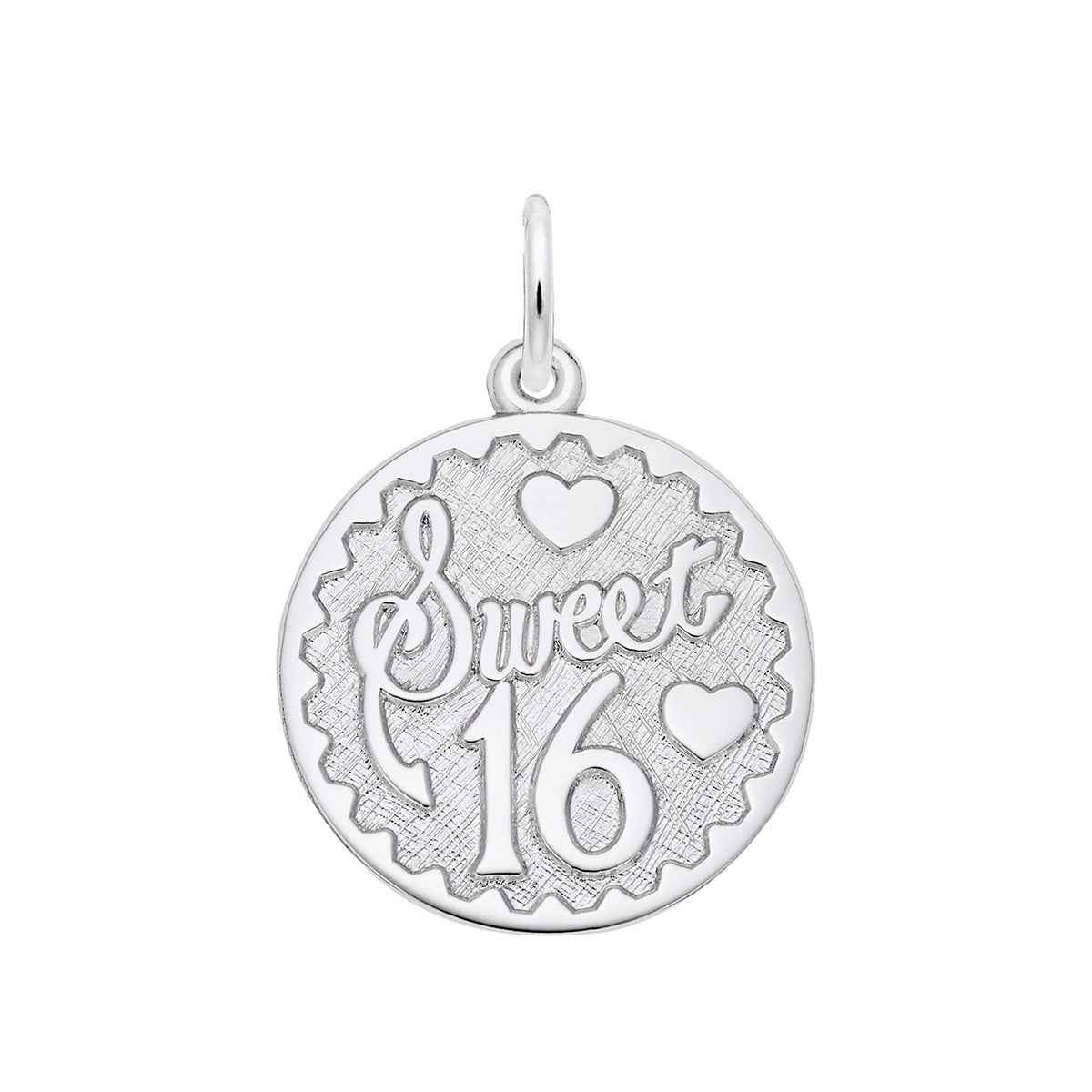 Sweet 16 Disc Charm in Sterling Silver