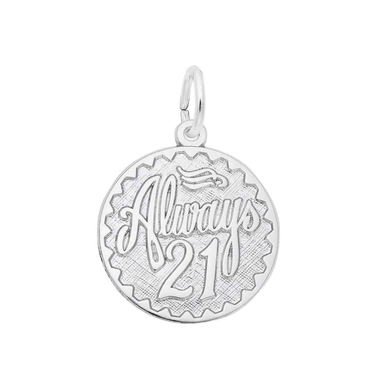 Always 21 Charm in Sterling Silver