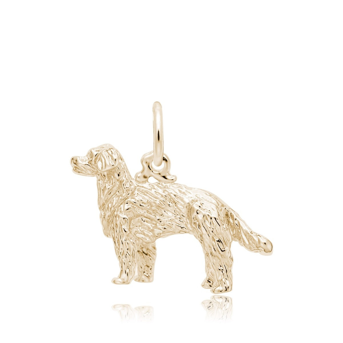 Golden Retriever Dog Charm in 14K Yellow Gold