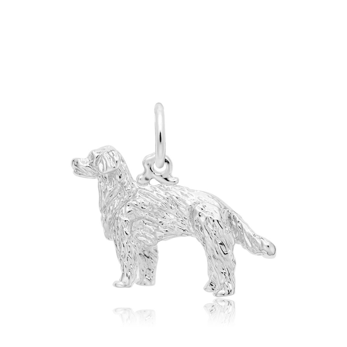 Golden Retriever Dog Charm in Sterling Silver